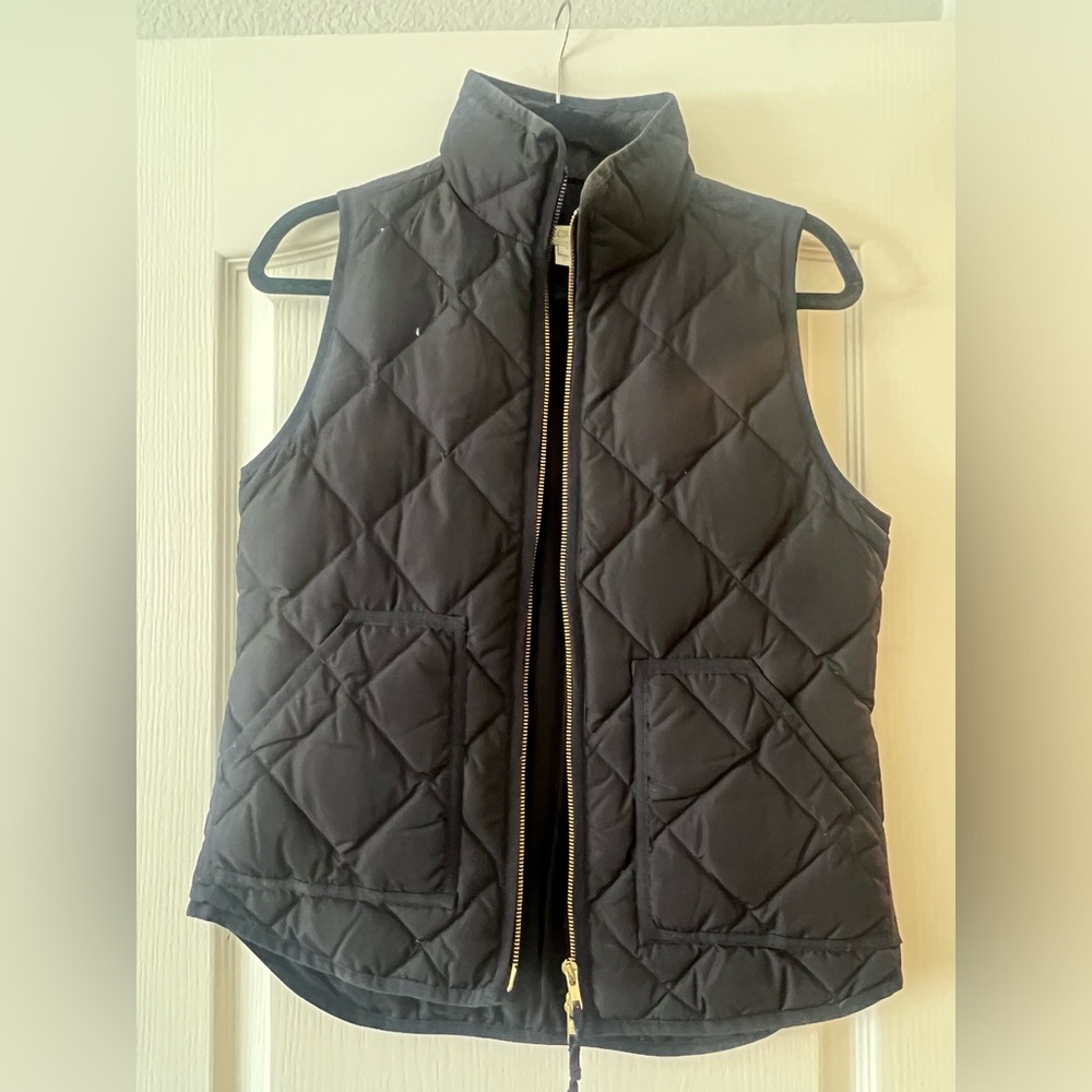 J. Crew Black Puffer Vest
